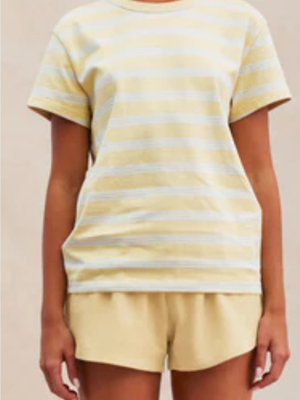 Parker Yellow & White Stripe Short-Sleeve Tee with Navy Logo Size XL
